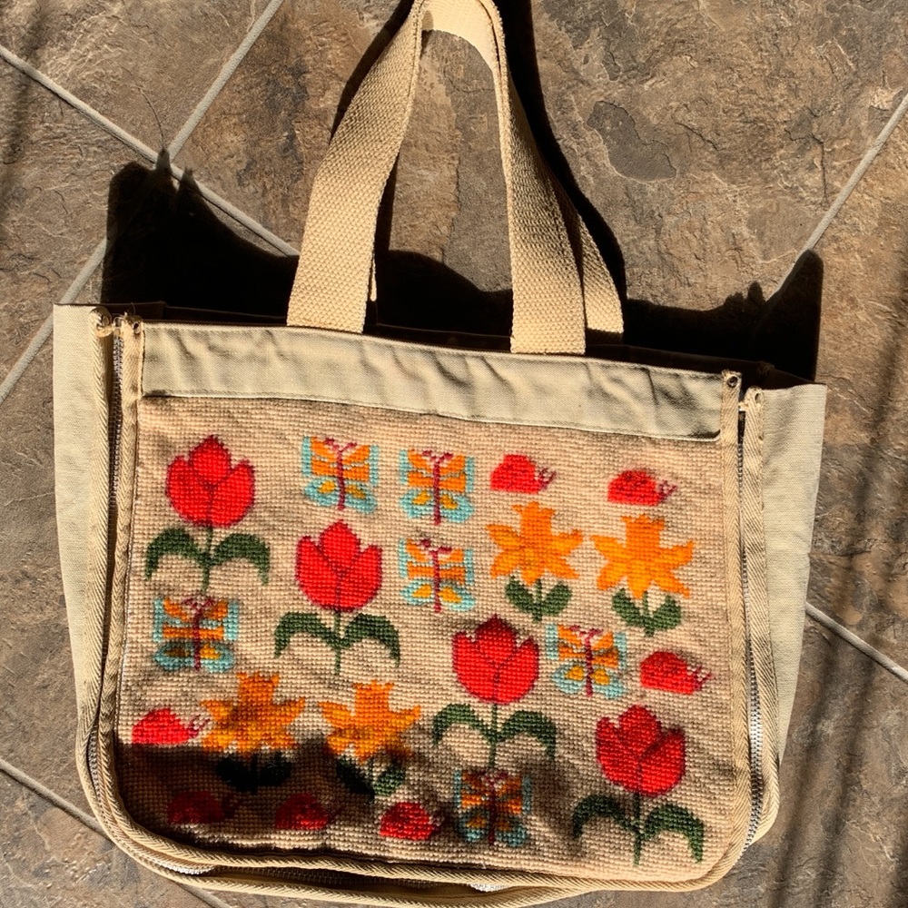 - Vintage Embroidered Handmade Tote Bag